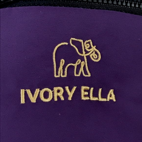 Ivory Ella Black Sherpa Teddy Fleece 1/3 Zip Purple Trim Accents - Picture 9 of 15